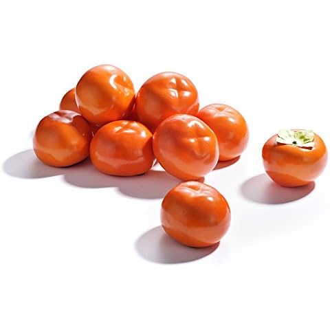 ZAILHWK 10Pcs Artificial Fruits,Lifelike Persimmons Simulation Delicious Fruit for Decoration Crafts Fake Fruit Home Party Kitchen Festival Show Cover
