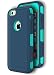 ExosArmor iphone 6 Case with holster Dual Layer Shock-absorption Defender with Screen Protector (Hard Plastic with Soft Silicon) Full Body Protective Case (Blue/teal)