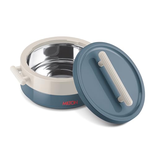 Image of MILTON Valenza 1500 Insulated Inner Stainless Steel Casserole for Roti, 1250ml | Hot Box for Kitchen | Keeps Food Hot & Fresh | BPA-Free, Durable & Easy to Carry | Hot Pot with Lid for Home,Blue Stone