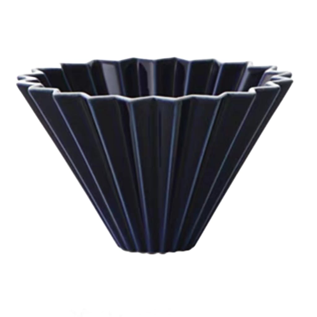 Origami Filter Cup,Ceramic Pour Over Coffee Maker, Non-Electric Pour Over Coffee Dripper, Easy Manual Brew Maker for Home, Cafe, Camping, Coffee Gifts (Black)