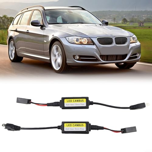2-Pack H7 LED Canbus Decoder Error Canceller Resistor Anti-Flicker for Headlight and Fog Light Bulbs Compatible with Most Vehicles