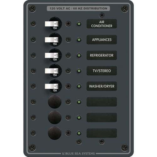 Blue Sea Systems 8059 AC 8 Position Panel, Beige by Blue Sea Systems - Image 2