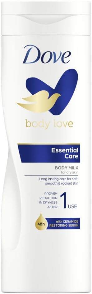 Body Love Essential Care Body Milk for Dry Skin, With Ceramide Restoring Serum 48h, 400ml