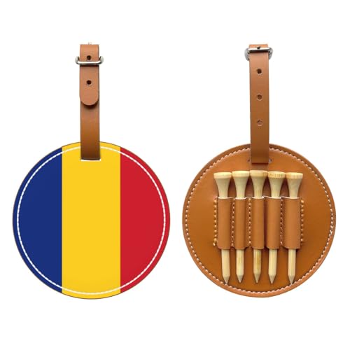 WXXWXD Flag of Romania Printed Golf Tee Storage Bag - Portable Storage, Easily Organize Tees