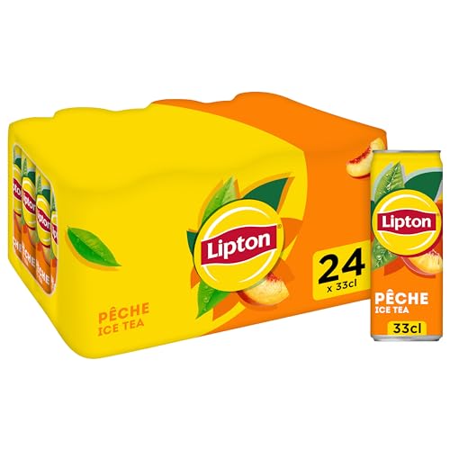 LIPTON Ice Tea Thé Glacé Saveur Pêche - Lot de 24x33cl