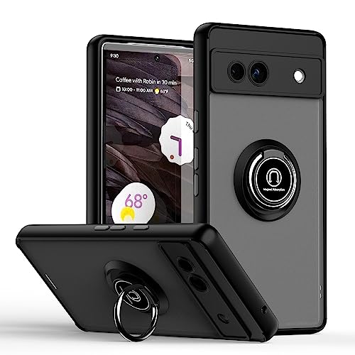 Rfvzubemok Compatible with Google Pixel 8a Case,Compatible with Google Pixel 8a 5G GKV4X G6GPR G8HHN G576D Built-in Bracket Car Magnetic Shockproof and Anti-Drop Phone Case Cover Black