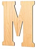 UnfinishedWoodCo Unfinished Vintage Large Monogrammed M, 15 Inch Tall Wood Letter, 15'