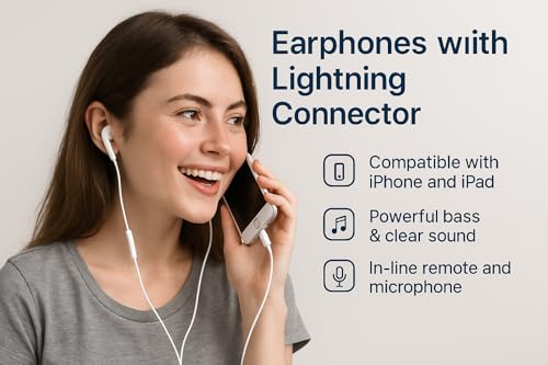 Image of i..Phone Earphones Wired [Apple MFi Certified] Lightning Headphones with Microphone & Volume Control | Clear HD Sound, Deep Bass | Compatible with iPhone 14, 13, 12, 11, XR, 8, 7