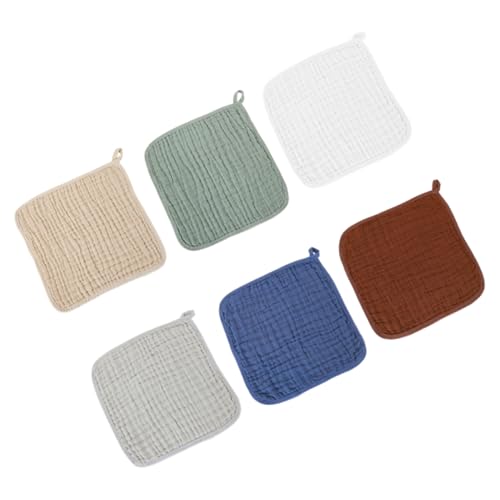 Beatifufu 6 Piezas Toallas Muselina para Bebés Paños Absorbentes para Eructos Suaves y Multifuncionales para Recién Nacidos con Bordes Reforzados Algodón Cómodo para Cuidado Diario