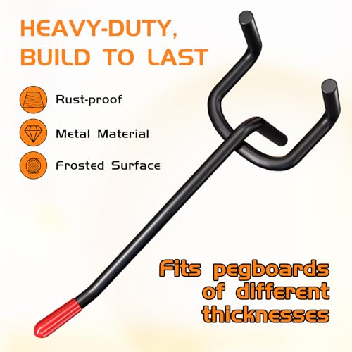 Onsski Pegboard Hooks for Hanging - Peg Board Organizer Accessories Fit New Metal Peg Board Storge Tool 4in 25Pcs by Onsski - Image 3
