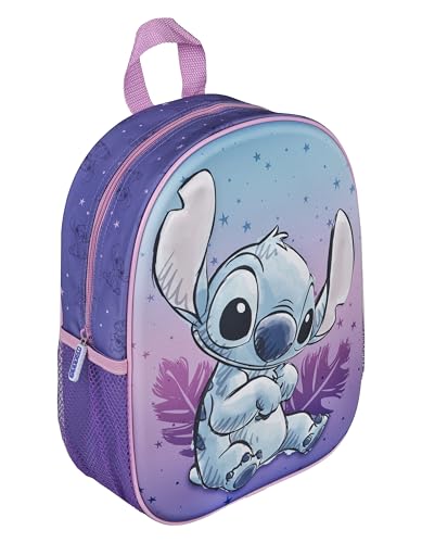 Undercover – sac à dos 3D Stitch – sac à dos enfant – bretelles réglables – avec poches latérales en filet – à partir de 4 ans