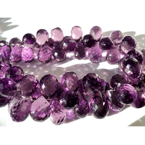 Perles d'améthyste violette tear drop micro facettes pour création de bijoux artisanaux 2IN - 5