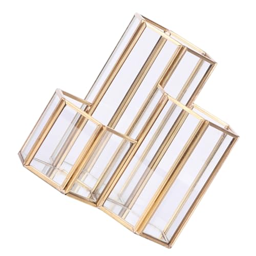 Porte stylo verre transparent et support de pinceaux de maquillage multifunction