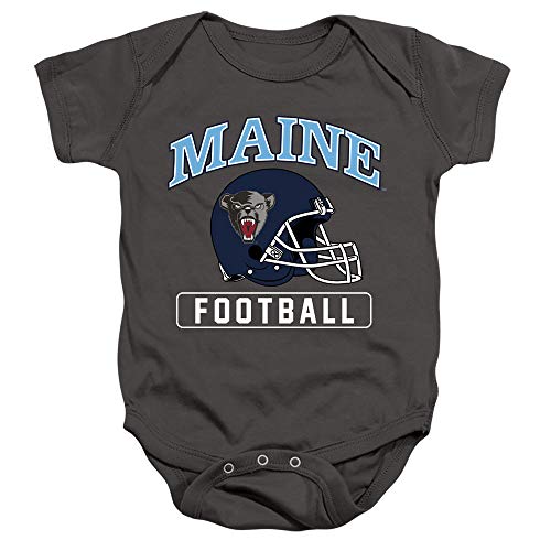 University of Maine Official Football Helmet Unisex Infant Snap Suit for Baby, Charcoal, X-Large (24 Months)