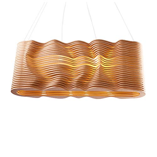 Lustre wave design HomeLava suspension bois nordique haut de gamme pour décoration restaurant