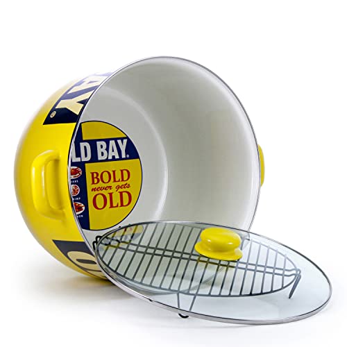 Golden Rabbit Enamelware - Old Bay Pattern - 18qt Stock Pot - Thumbnail 2