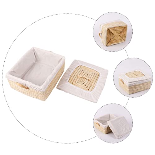TEHAUX 1Pc Cesta De Pão Pão De Fermento Bandeja Vegetariana Com Tampa Decoração De Frutas Massa De P