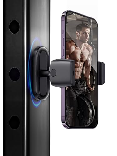 Kenmohuo Magnetic Phone Holder Gym, Adjustable Magnet Phone Mountm, Portable Mount for GYM for 4-6" Smartphones with Alloy Base & Non-slip Design, Compatible for iosphone Series Android Devices