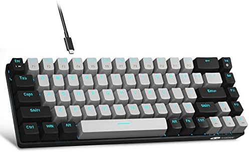 MageGee Portable 60% Mechanical Gaming Keyboard, MK-Box LED Backlit Compact 68 Keys Mini Wired Office Keyboard with Blue Switch for Windows Laptop PC Mac - Grey/Black