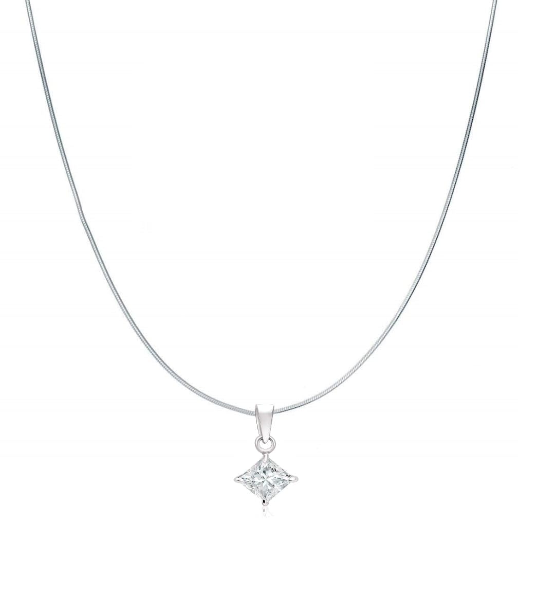Pendant Silver Solitaire Pendant with Chain Sterling Silver & Diamond like Brilliance Sparkling Zirconia for that Stunning Shine Pendant for Women & Girls-image-20