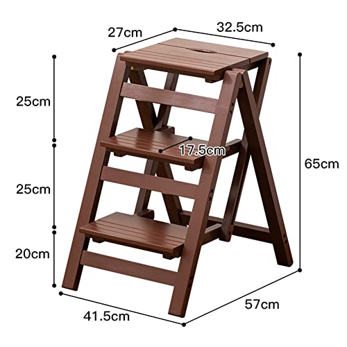 Taburete de escalera para adultos con peldaños de madera maciza 8