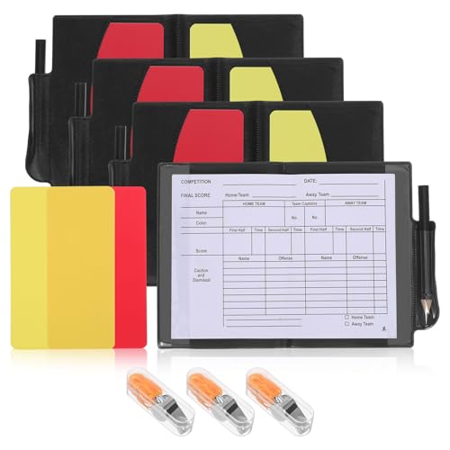 Kit de árbitro Kisangel con pito metálico y tarjetas rojo y amarillo miniatura 1