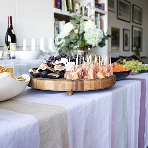 Huddleson Cinta Pastel Stripe Linen Tablecloth 66X144 Rectangle Italian Luxury Made In Us #TOP4