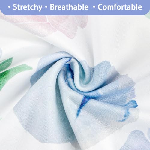 Image of TANOFAR Nursing Pillow Cover, Stretchy Removable Breastfeeding Pillow Cover, Ultra Soft Snug Fits On Newborn Feeding Pillow Case for Baby Girls /Boys, Purple Flower