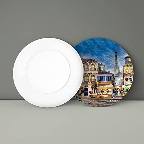 Kalen Paris Street Decorative Plate Wall Hanging Ceramic Plate Handmade Ceramic With Display Stand For Home Parties Wedding Collection Decor Porcelain Plates - 7 Inches #TOP1