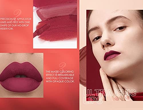 12 Pcs Matte Liquid Lipstick Lipliner Set Set Matte Nude Lipstick Long Lasting Non-Fading Stay On 24 Hours Waterproof Liquid Lipstick Makeup Set Gift For Women Red Lifter Lip Gloss (Set A)