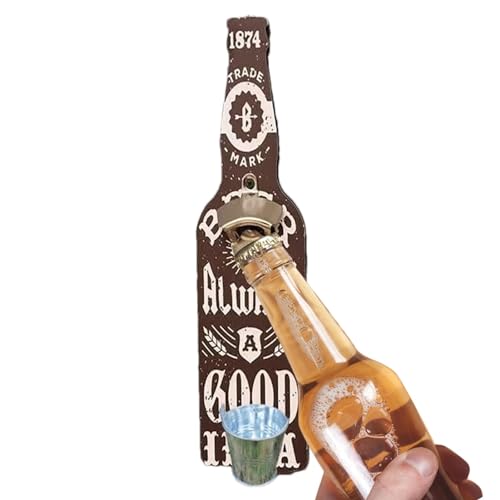 Apribottiglie parete,Apribottiglie parete - Apriscatole da appendere al muro - Apribottiglie Apribottiglie parete, apribottiglie per birra con supporto per tappi da uomo