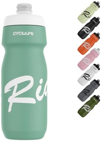 CYCLAMI Fahrrad Trinkflaschen 650ml, Leichtes, BPA-Frei, Auslaufsicher, Squeeze Radflasche für Radfahren Fitness Wandern Schwimmen (MGreen)