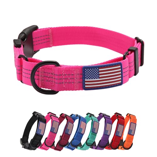 Yunleparks Martingale Dog Collar Quick Release Buckle No Pull Reflective Non-Slip for Medium Large Dogs Training (Pink, Medium (Pack of 1))