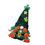 Saint Patrick Nains en Peluche Vert Pailleté Nains de Saint Patrick en Peluche avec Trèfles Beau Nez