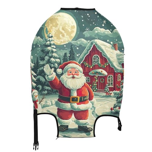 Joisal Suitcase Covers Luggage Protector Cute Baggage Flower Flight Travel Suitcase Sleeve Christmas Scene Santa Claus Snowman, M, Fits 22-24 Inch Case2