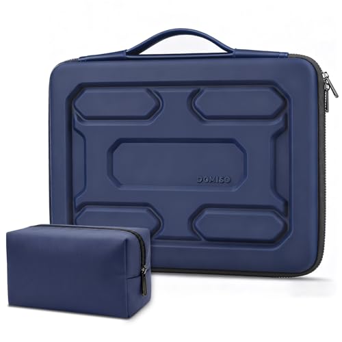 Étui PC 14 pouces rigide DOMISO bleu foncé pour éviter rayures et chocs