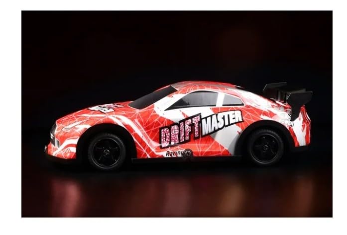 Drift Master Remote Control Car, Red and White, 1:24 Scale RC Drift Racing Vehicle
