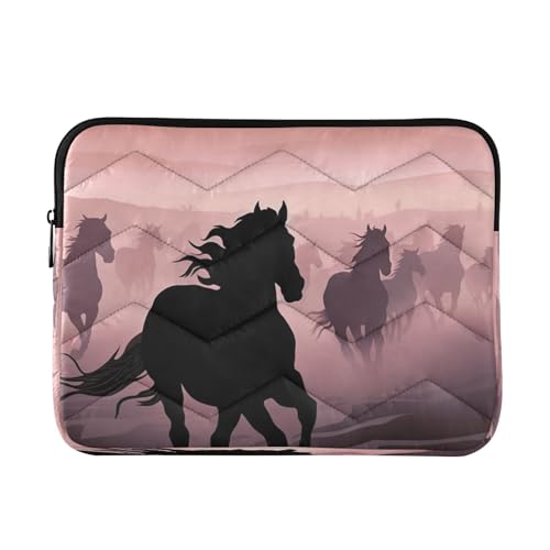 Funda para portátil de 13-14 pulgadas con silueta caballos