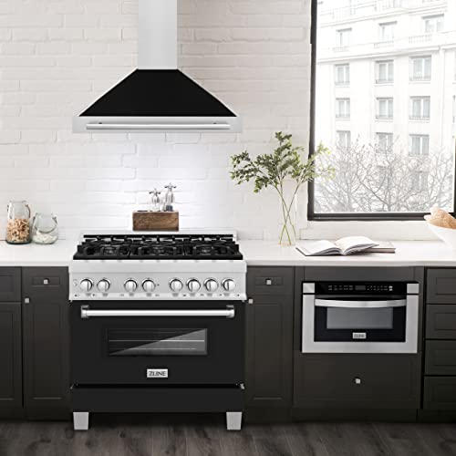 Zline Kitchen And Bath KB4SNX-BLM-36 Zline 36 Inch Fingerprint Resistant Stainless Steel Range Hood With Black Matte Shell And Stainless Steel Handle thumb #4