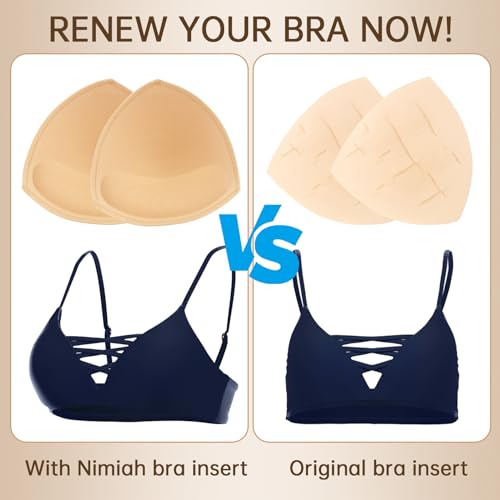 Nimiah Waterproof Bathing Suit Inserts - Swimsuit Push up Bra Pads 3 Pairs Removable Bikini Padding for Women4
