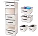 Lovotex 6 Shelf Hanging Closet Organizer with 3 Large and 2 Small Drawers - Practical Wardrobe Shelving with Durable High Capacity Design - Collapsible Storage for Clothes, Underwear, Sock and Towels