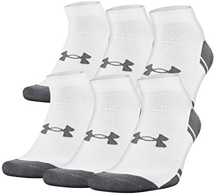 Under Armour Adult Resistor 3.0 Low Cut Socks, Multipairs , White/Graphite (6-Pairs) , Large