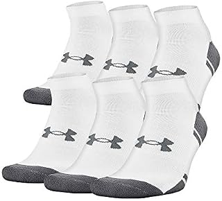 Under Armour Resistor 3.0 Low Cut Socks, 6-Pairs, White/Graphite, Shoe Size: Mens 12-16
