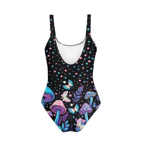 Image of One Piece Bathing Suit for Girl Kids Cute Beach Sport Swimwear U Back Scoop Neck Summer Swimming Pool Beachwear