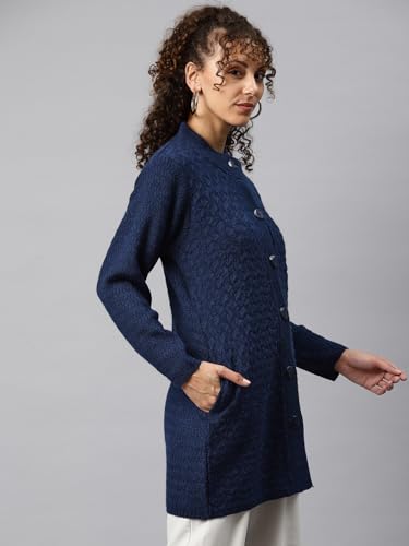 Image of One femme Women's Woollen Solid Color Coat