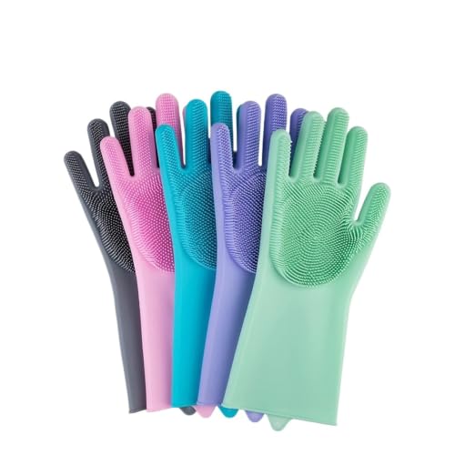 Guantes de aseo para mascotas con diseño de cinco dedos y cabezales densos 5