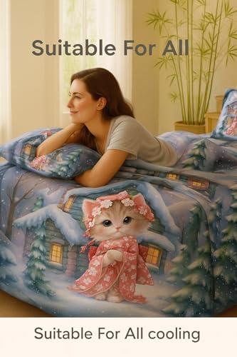 Image of King Size 7D Digital Print Bedsheet - 350 TC Cotton, Kids Friendly Design, Soft & Breathable 180 GSM Fabric, Machine Washable, Gift-Ready Packaging. (108x108 Inches). (Kitty)