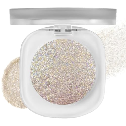 Image of Holographic Chameleon Eyeshadow, Cream to Powder Duochrome Highlighter, Champagne Gold Color Shift, Long Lasting Iridescent Face & Eye Makeup, Smooth Blendable Metallic Finish (#03)