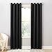 Sun Zero Barrow Energy Efficient Grommet Curtain Panel, 54" x 84", Black
