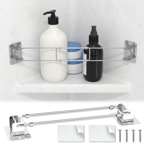 BFXM RV Shower Corner Bar Storage, Adjustable Stainless Stee